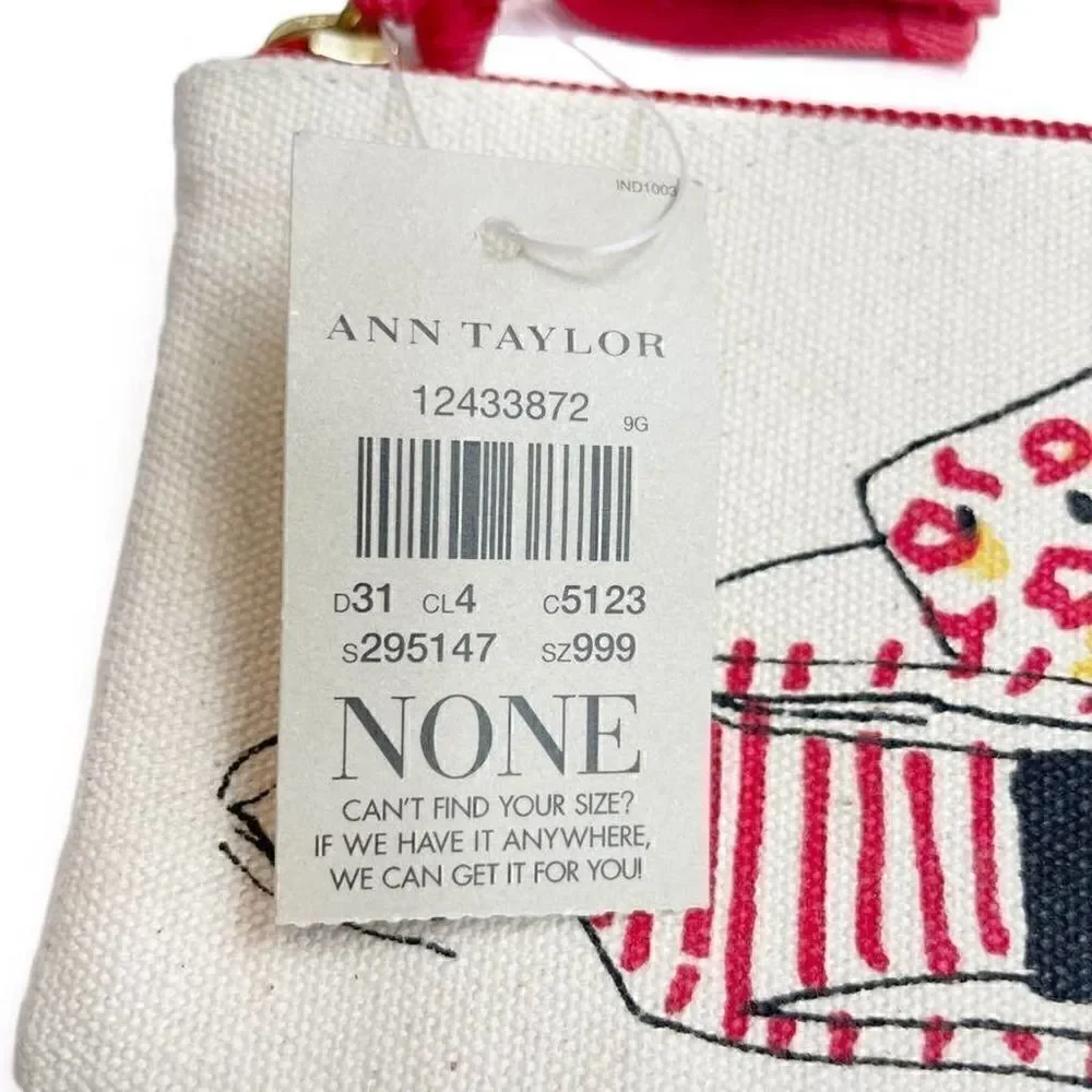 ANN Taylor NWT ‘Small Things Can Make Big Days’ Zippered Make Up Bag Pouch Case
